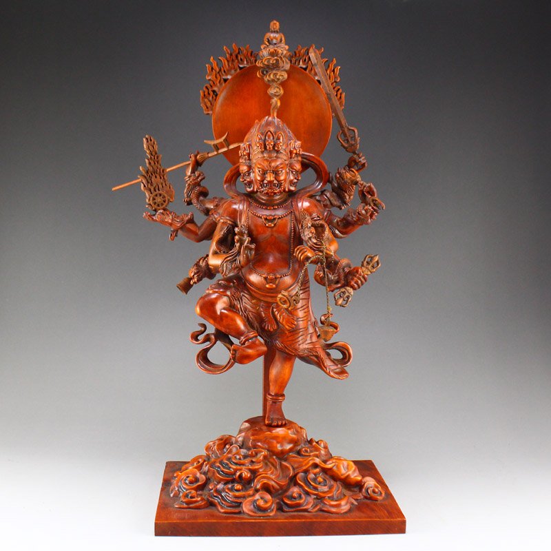 Vintage Boxwood Wood Buddhism Figure Statue (1 of 9)