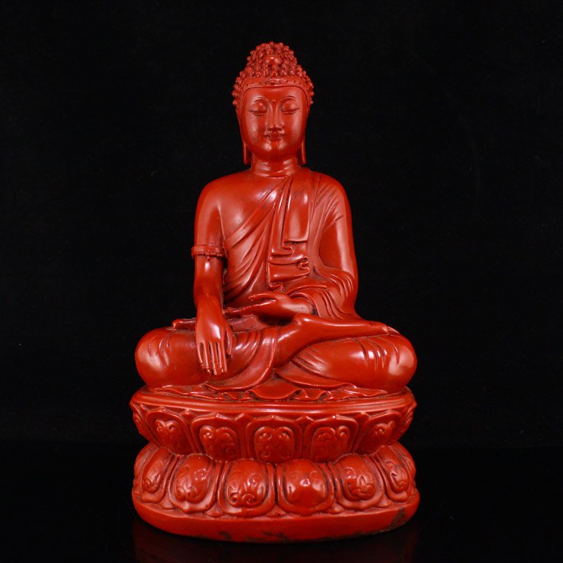 Red Lacquerware Siddhartha Buddha Statue (1 of 10)