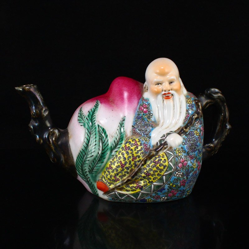 Old Chinese Porcelain Long Life Old Man Pot (1 of 8)