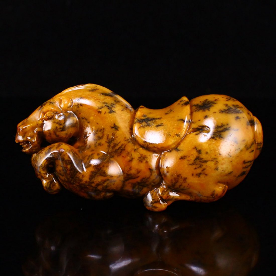 Chinese Hetian Jade Horse Pendant w Certification (1 of 7)