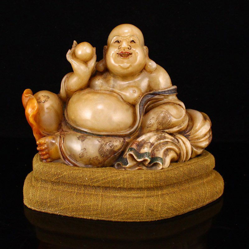 Qing Dy Tianhuang Stone Laughing Buddha Statue (1 of 10)