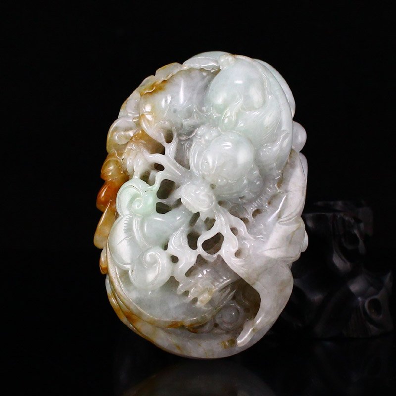 Vintage Natural Jadeite/Jade Fortune Dragon Pendant (1 of 6)