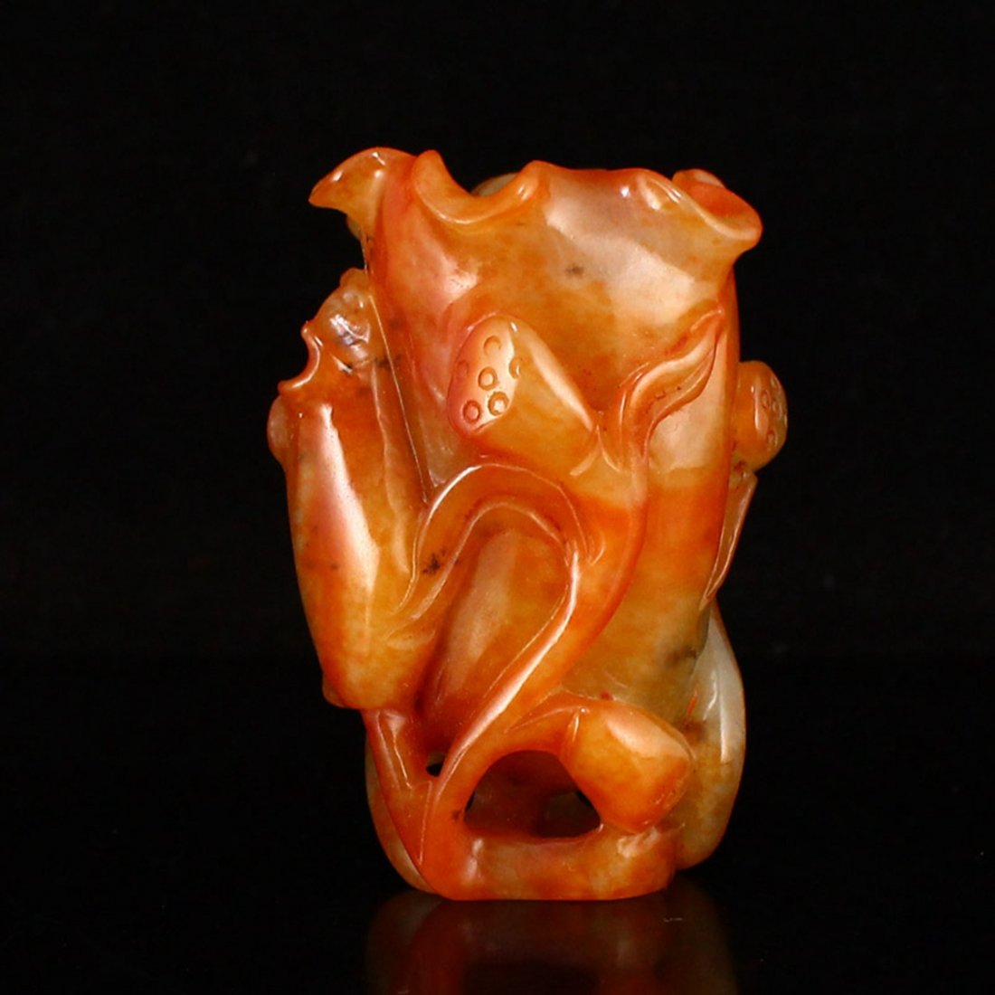 Vintage Chinese Hetian Jade Lotus leaf Brush Washer (1 of 7)