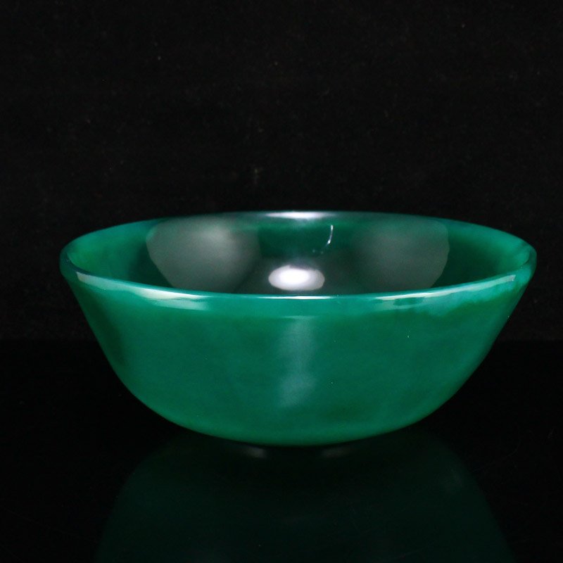 Chinese Green Agate Bowl w Certificate (1 of 7)