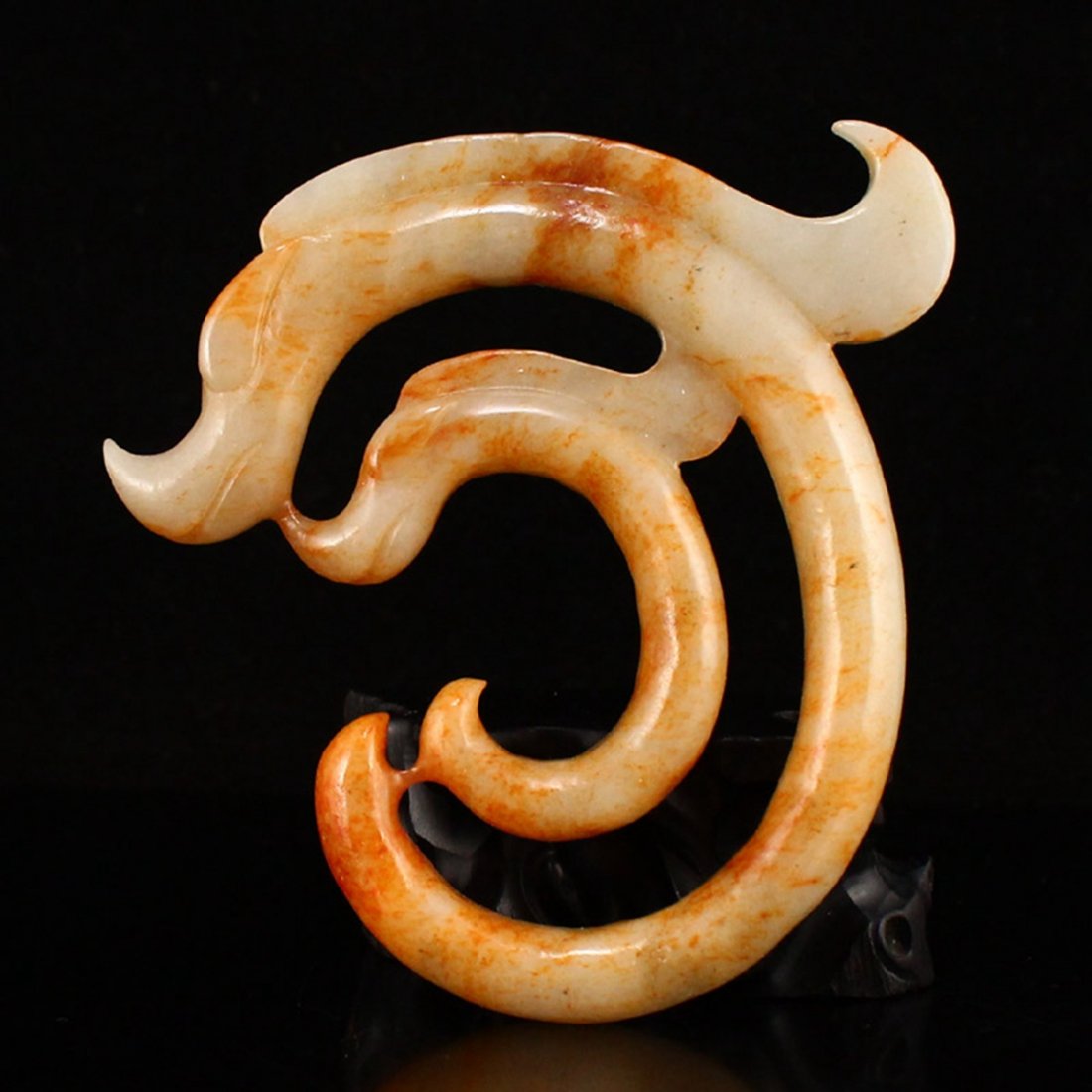 Vintage Chinese Hetian Jade Double Dragon Pendant (1 of 7)