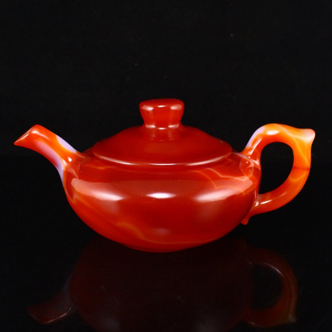 Chinese Red Agate Teapot w Certificate (1 of 9)