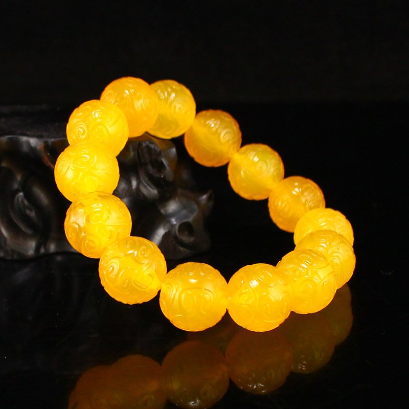 Beautiful Chinese Yellow Agate Beads Bracelet (1 of 6)