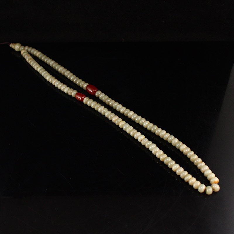 Chinese Natural Hetian Jade & Agate Beads Necklace (1 of 6)