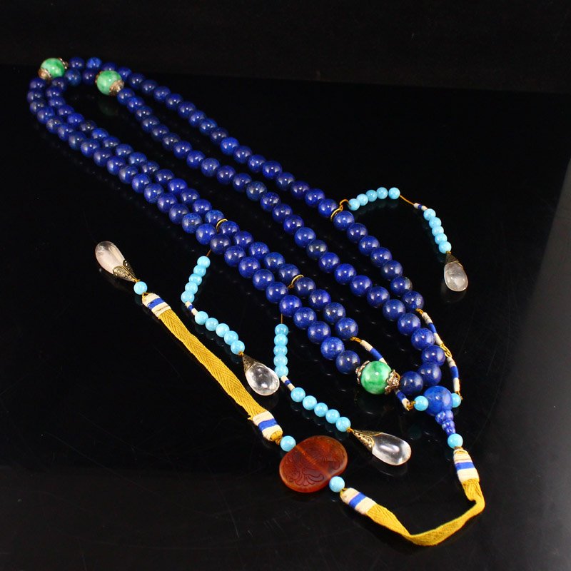 Lapis Lazuli & Crystal Beads Court Officials Necklace (1 of 7)