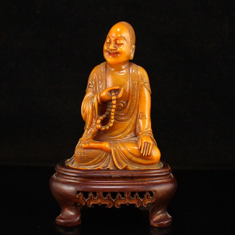 Superb Chinese Tianhuang Stone Buddhism Arhat Statue (1 of 7)