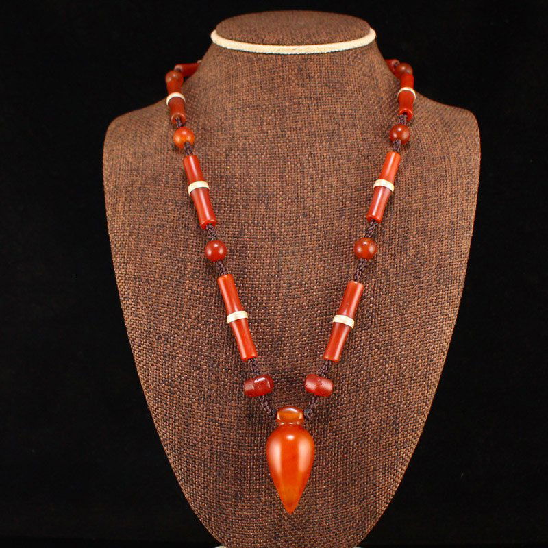 Chinese Red Agate Lucky Pendant With Necklace (1 of 7)