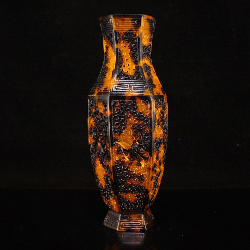 Openwork Tortoiseshell Carved Vase (1 of 7)