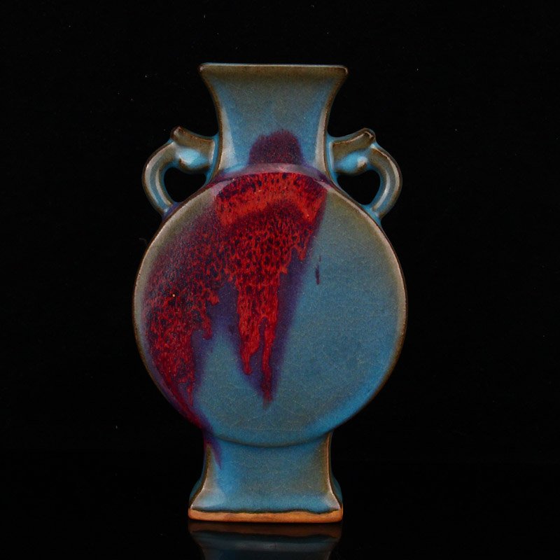 Vintage Chinese Variable Glaze Jun Kiln Porcelain Vase (1 of 7)