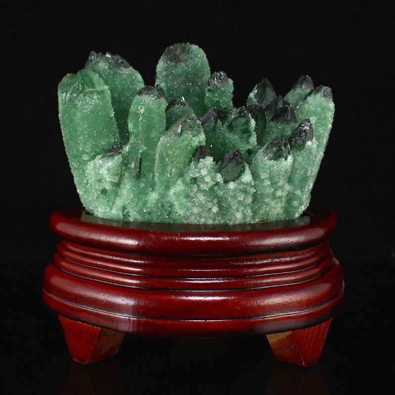 Chinese Natural Green Crystal Original Stone Statue (1 of 8)