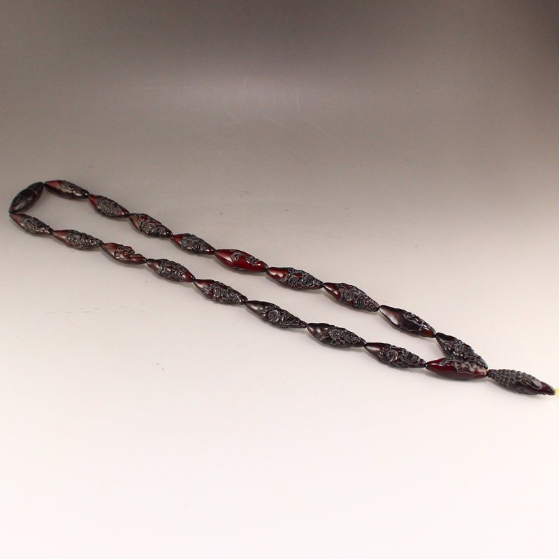 Hand Carved Ox Horn Buddhism Arhat Beads Necklace (1 of 5)