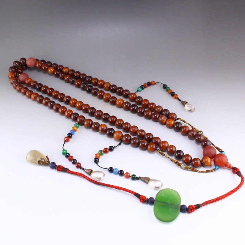 Qing Ox Horn & Crystal Beads Court Officials Necklace (1 of 7)