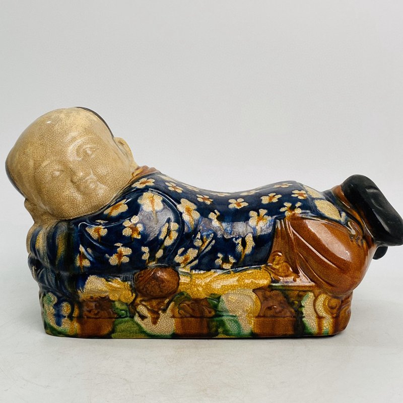 Tang San Cai Kid & Poetic Prose Design Porcelain Pillow (1 of 9)