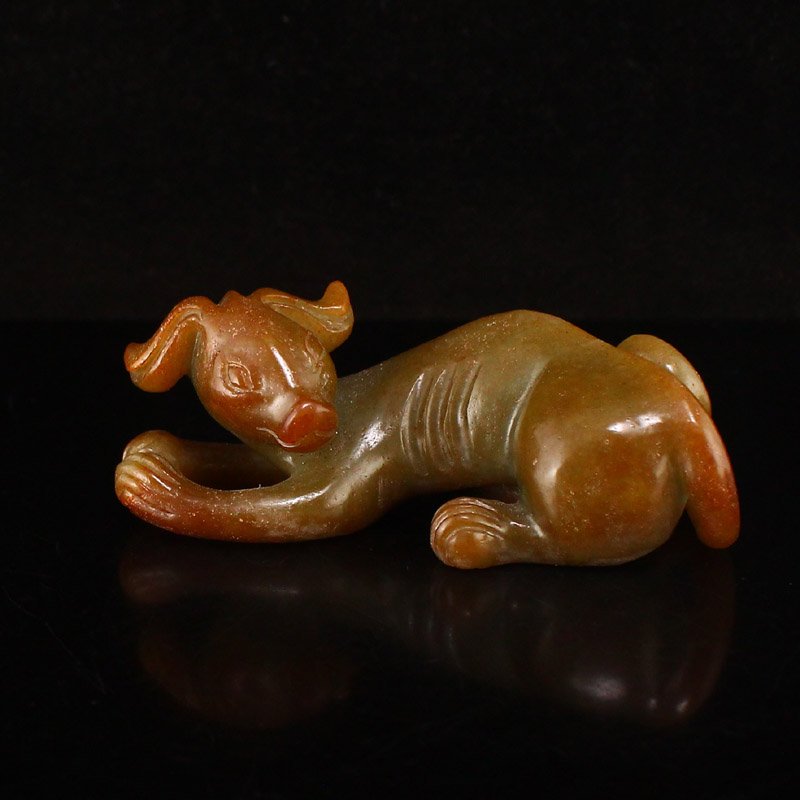 Vintage Chinese Hetian Jade Fortune Pig Statue (1 of 7)