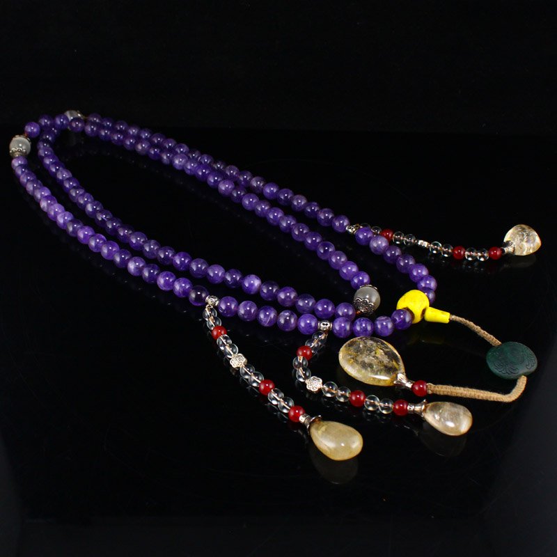 Amethyst & Red Agate Beads Court Officials Necklace (1 of 7)