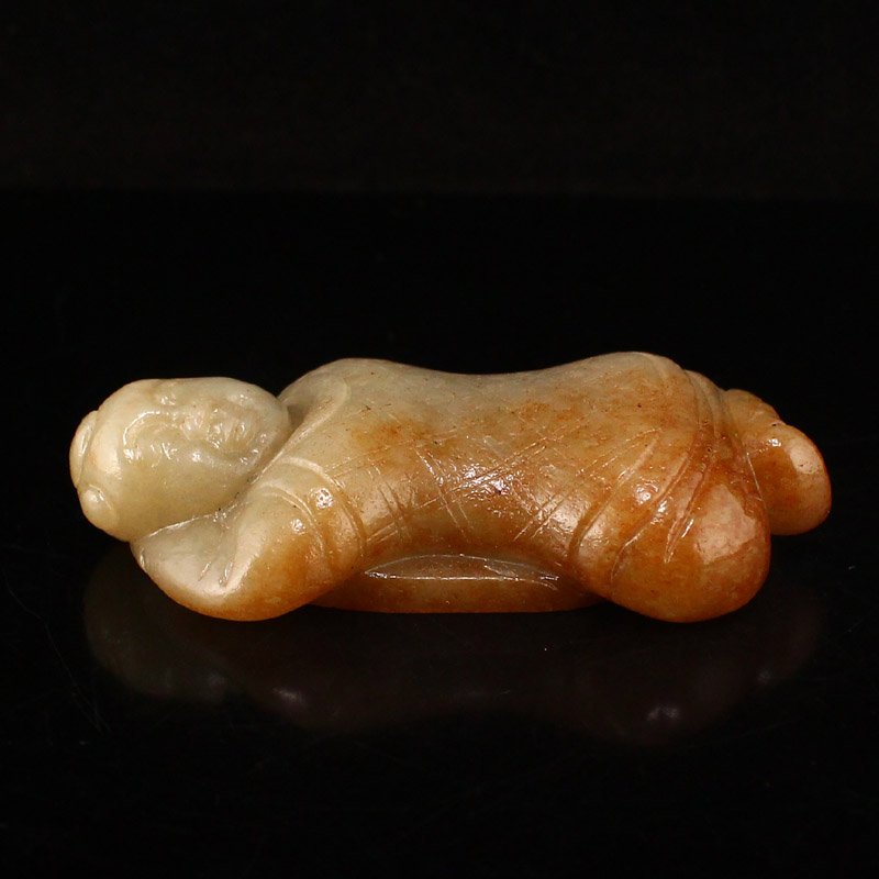 Hand Carved Chinese Hetian Jade Fortune Kid Statue (1 of 7)