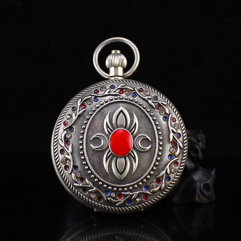 Vintage Silver Inlay Gem Pocket Watch (1 of 6)