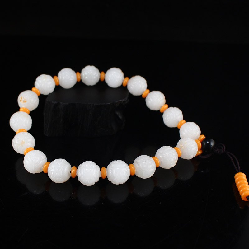 White Jade Prayer Beads Bracelet (1 of 6)