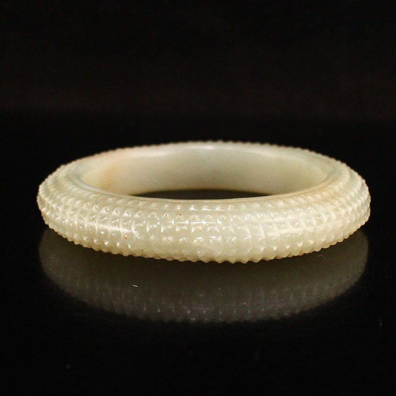 Inside Diameter 61 MM Vintage Hetian Jade Bracelet (1 of 6)