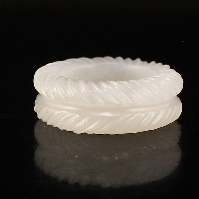 Hand Carved Chinese Hetian Jade Lucky Ring (1 of 6)