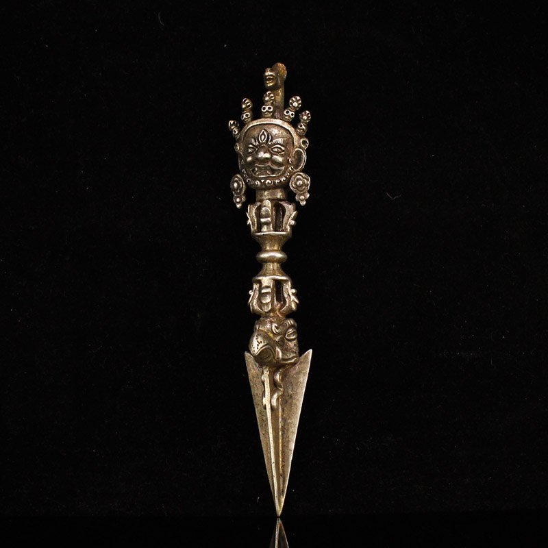 Vintage Tibetan Buddhist Silver Pestle XiangMo (1 of 6)