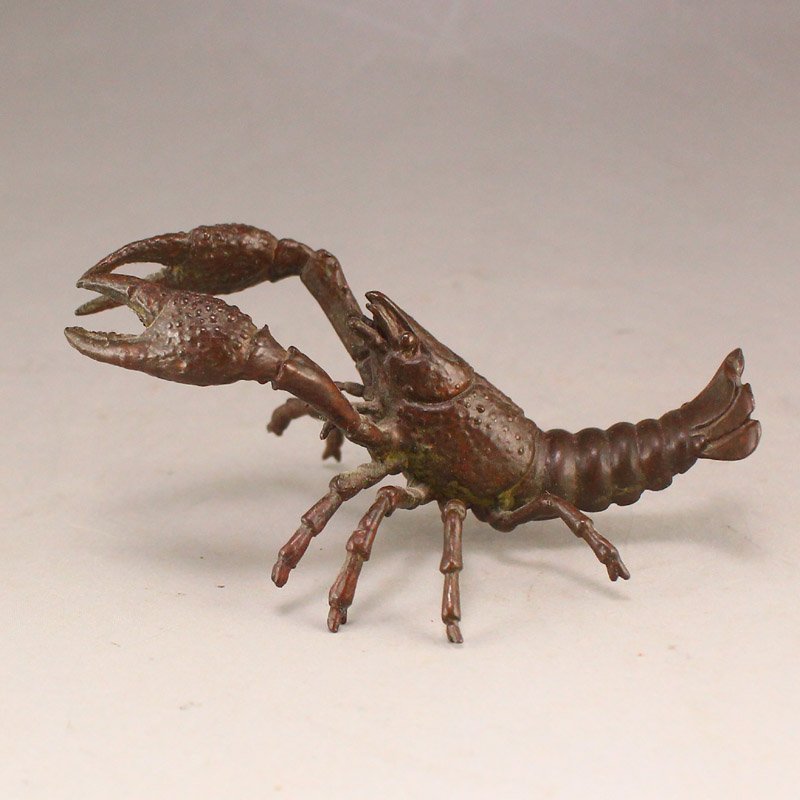 Vintage Chinese Red Copper Lobster Statue (1 of 6)