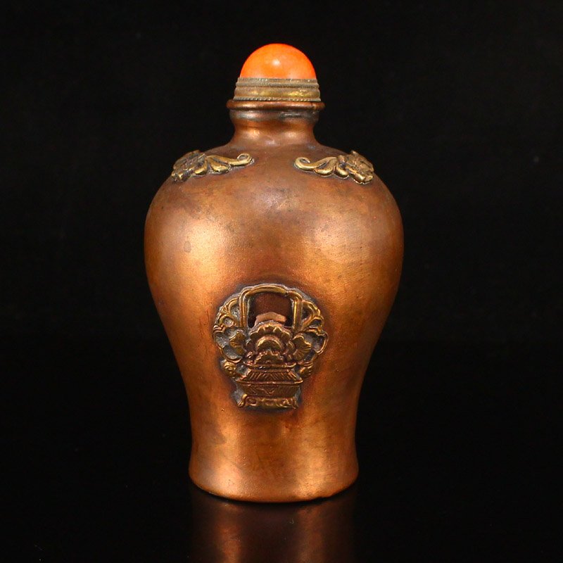 Vintage Chinese Red Copper Snuff Bottle (1 of 7)