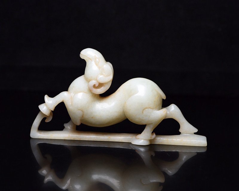 Vintage Chinese Hetian Jade Sheep Statue (1 of 9)