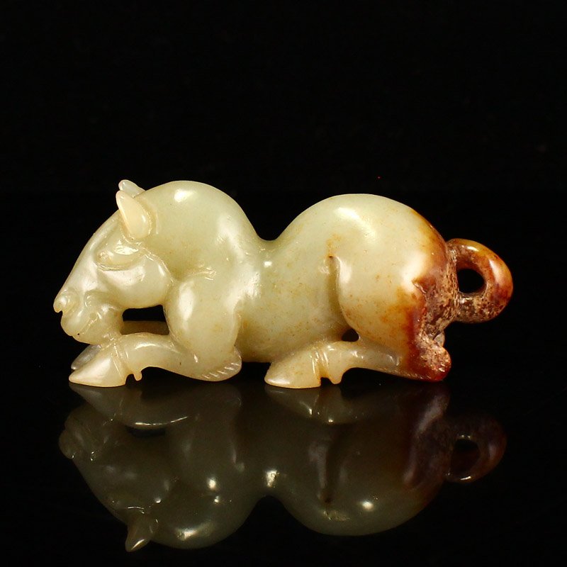 Hand Carved Vintage Chinese Hetian Jade Horse Statue (1 of 6)