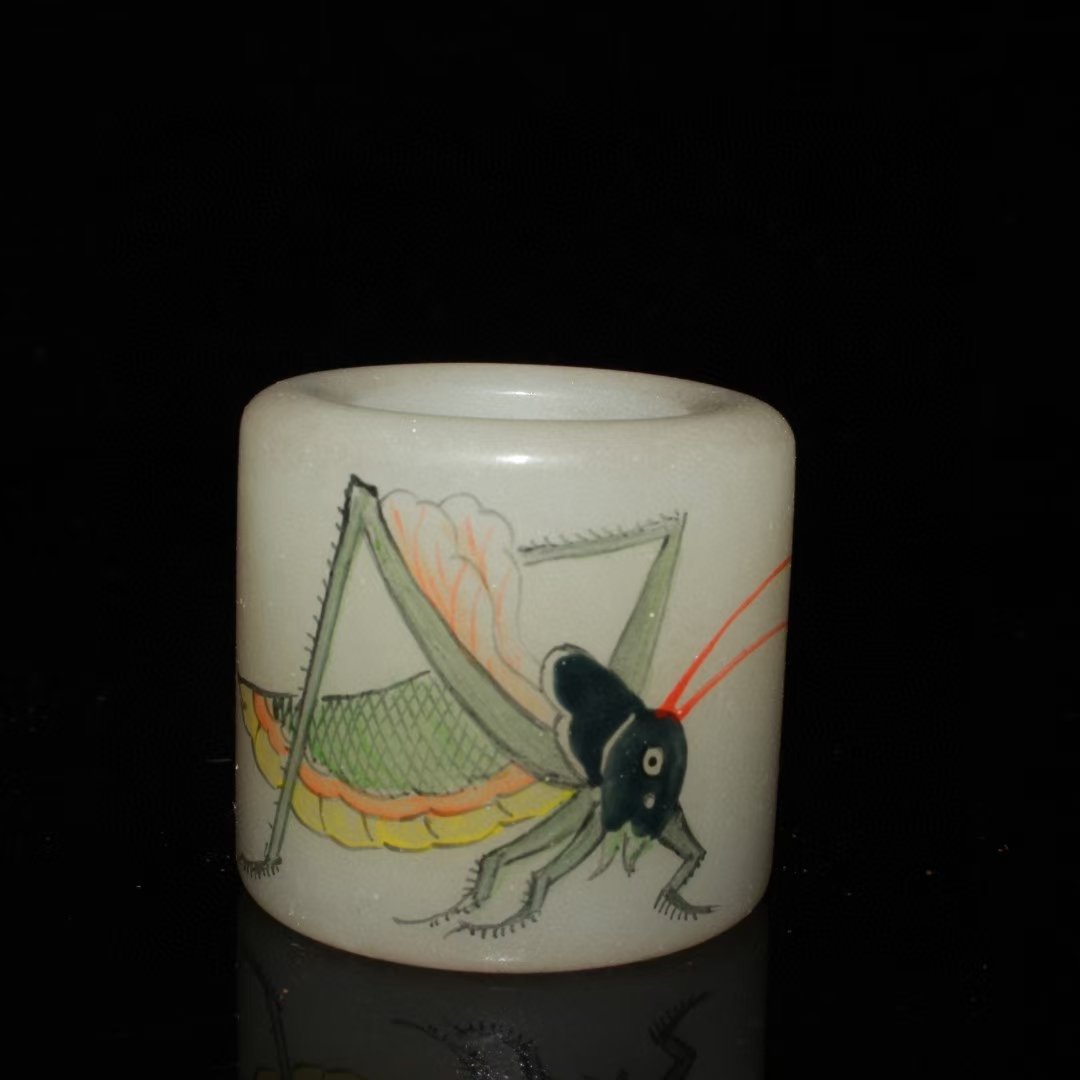 Chinese Peking Glass Cricket Design Thumb Ring (1 of 9)