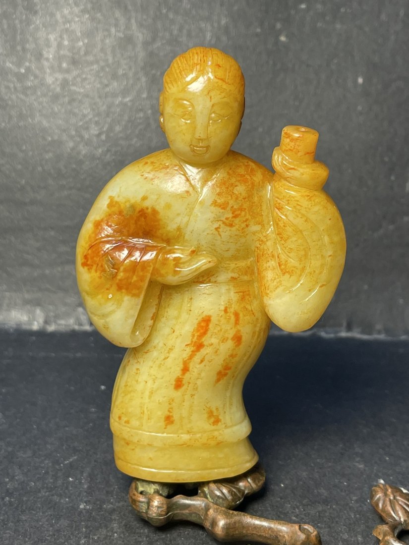 Vintage Chinese Han Dy Hetian Jade Figure Statue (0119) on May 29