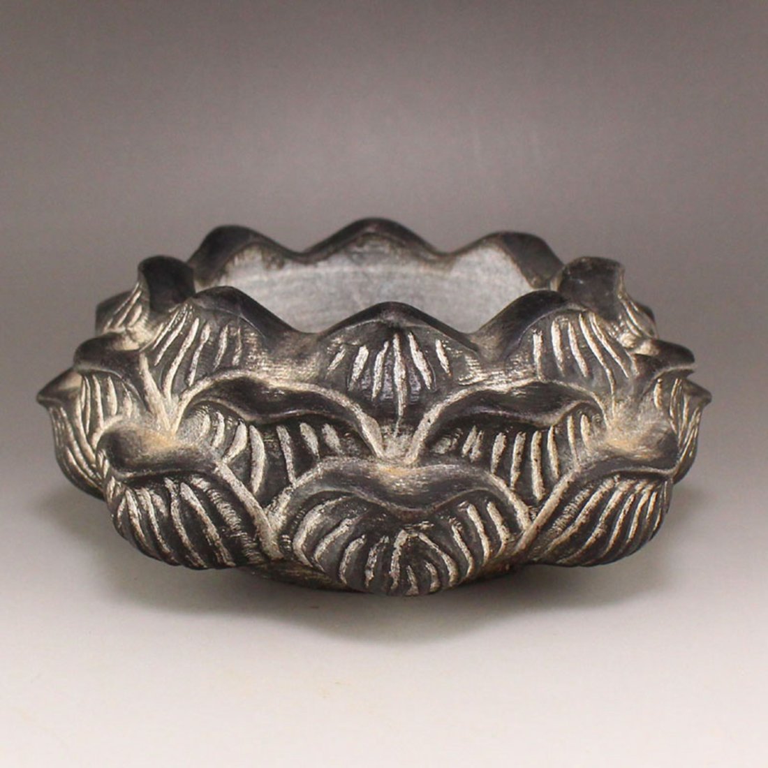 Vintage Stone Carved Lotus Flower Shape Brush Washer (1 of 6)