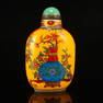 Vintage Chinese Famille Rose Peking Glass Snuff Bottle