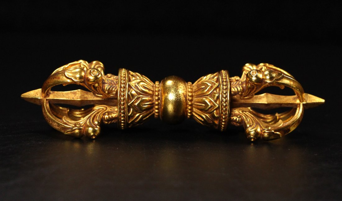Buddhism Gilt Gold Red Copper Pestle XiangMo Pendant (1 of 9)