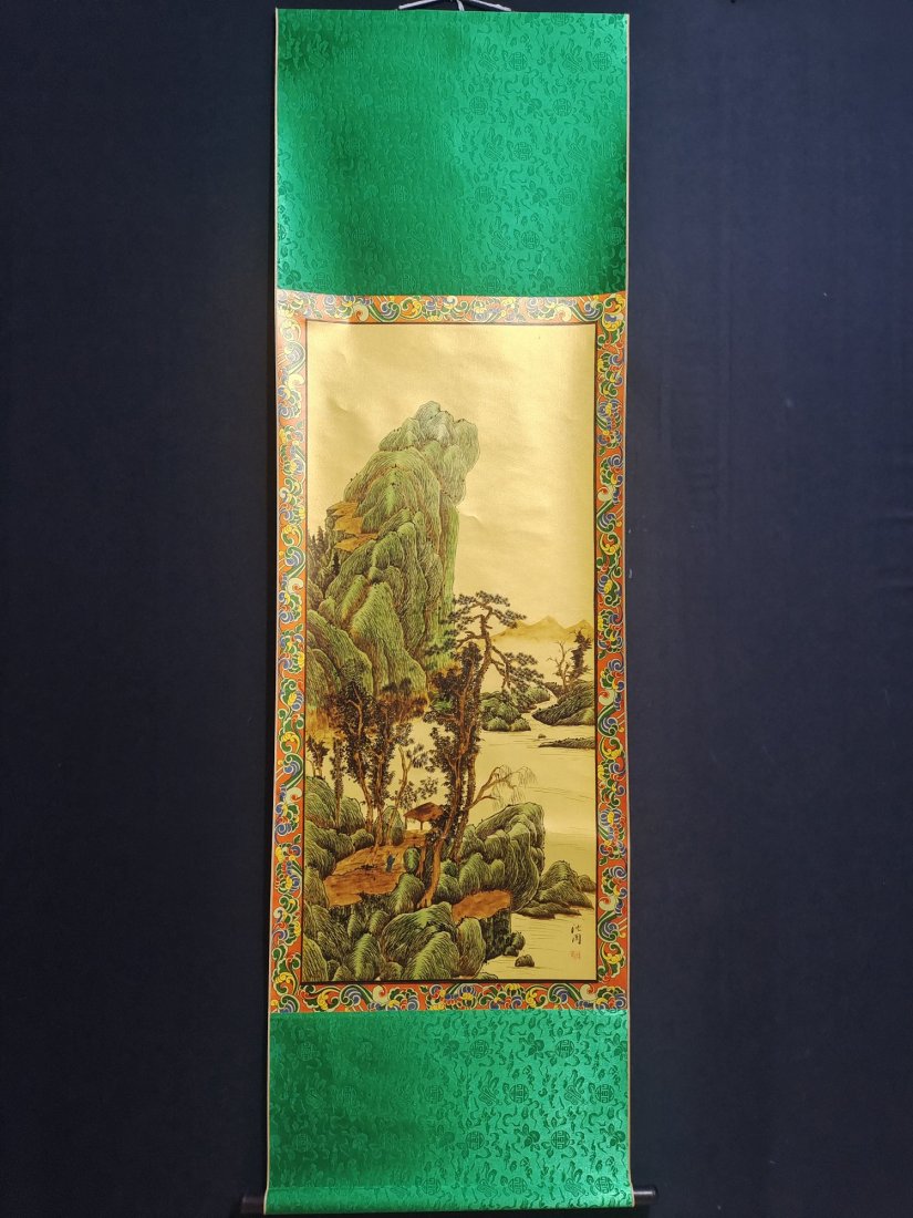 Watercolour On Xuan Paper Mountain River Scene Painting - Shen Zhou (1 of 9)