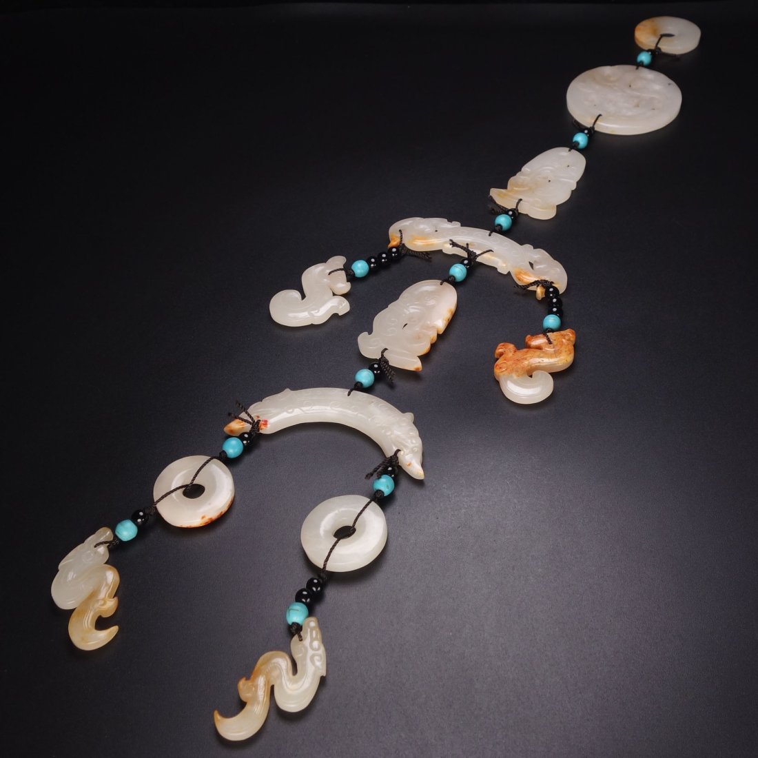 A Set 11 Pieces Chinese Hetian Jade Fortune Dragon Pendant (1 of 8)