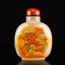 Vintage Chinese Agate Low Relief Pine Tree Figure Snuff Bottle