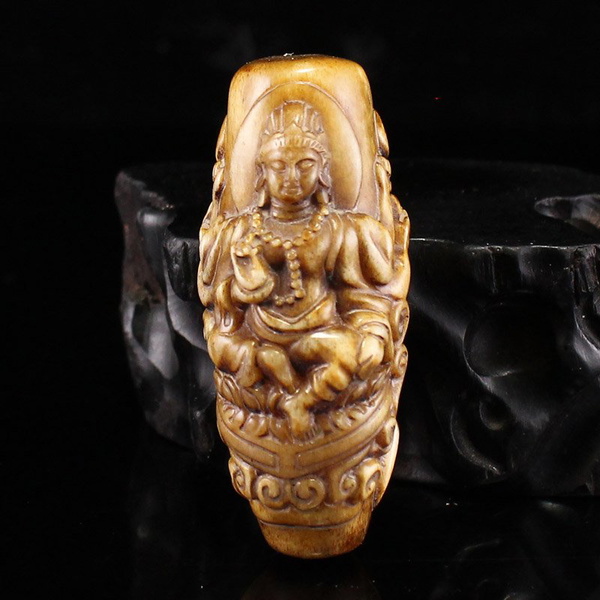 Vintage Bone Carved Buddha Pendant
