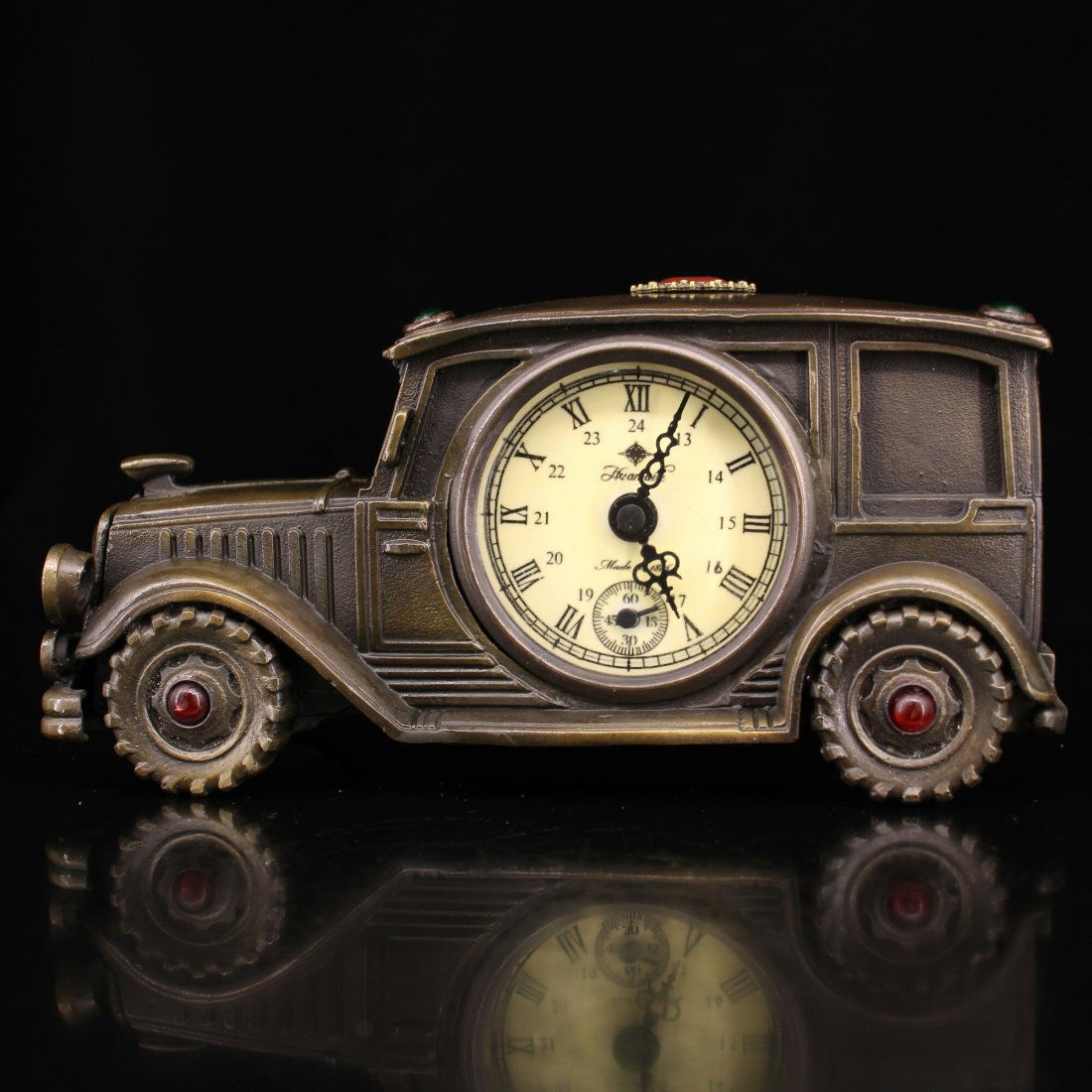 Vintage Brass Automobile Shape Mechanical Clock