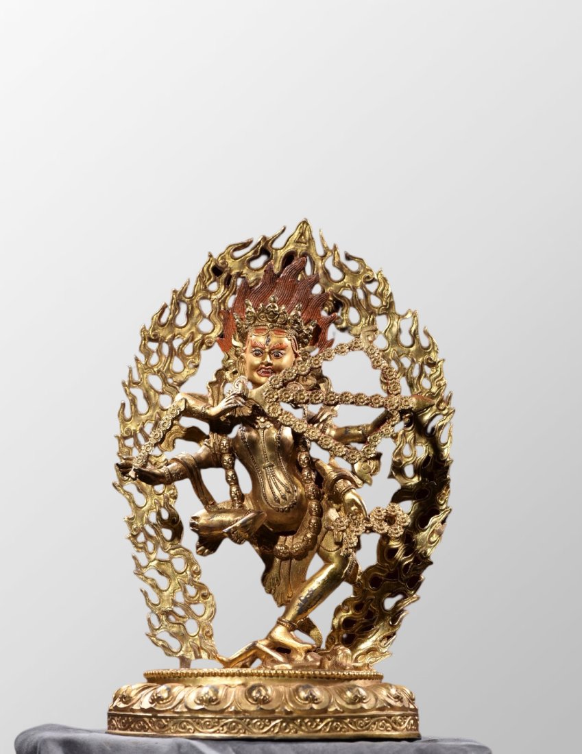 Vintage Gilt Gold Bronze Bodhisattva Buddha Statue (1 of 10)