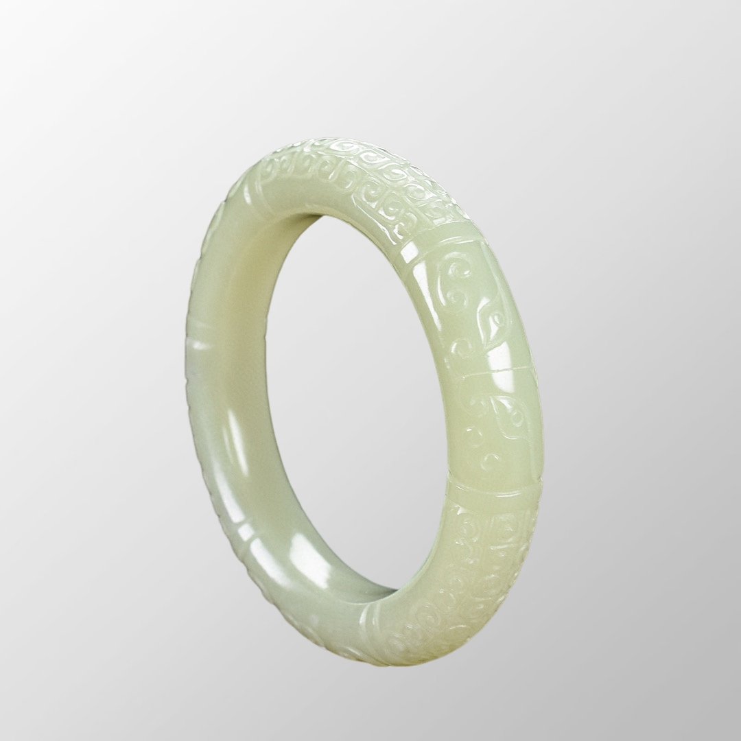 Inside Diameter 58mm Chinese Hetian Jade Bracelet (1 of 9)