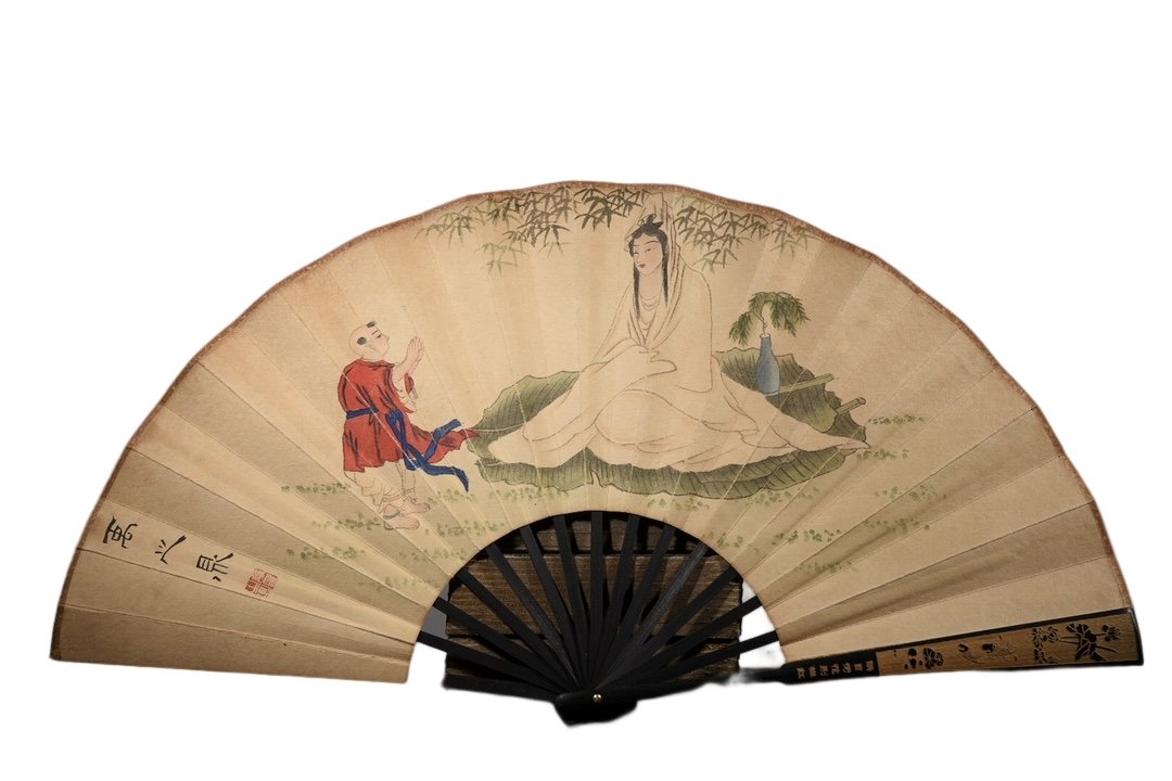 Chinese Watercolour On Xuan Paper Painting Fan: Chinese Watercolour On Xuan Paper Painting Fan Dimension: 600 x 330 (mm) 23.62 x 12.99 (inches)