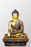 Exquisite Chinese Gold Wires Enamel Bronze Inlay Gem Siddhartha Buddha Statue