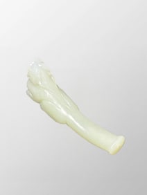 Chinese Natural Hetian Jade Carved Dragon Head Cigarette Holder