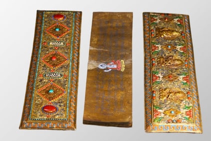 Vintage Buddhism Handwriting Sutra Book w Zitan Wood Inlay Gem Cover