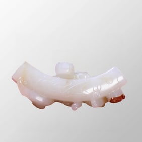 Chinese Hetian Jade High Relief Chi Dragon Pendant